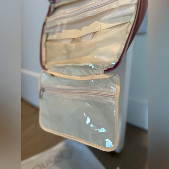 Hanging Toiletry And Makeup Travel Bag - GIFT READY - Mauve Pink and Gold - NWT! - Picture 11 of 12